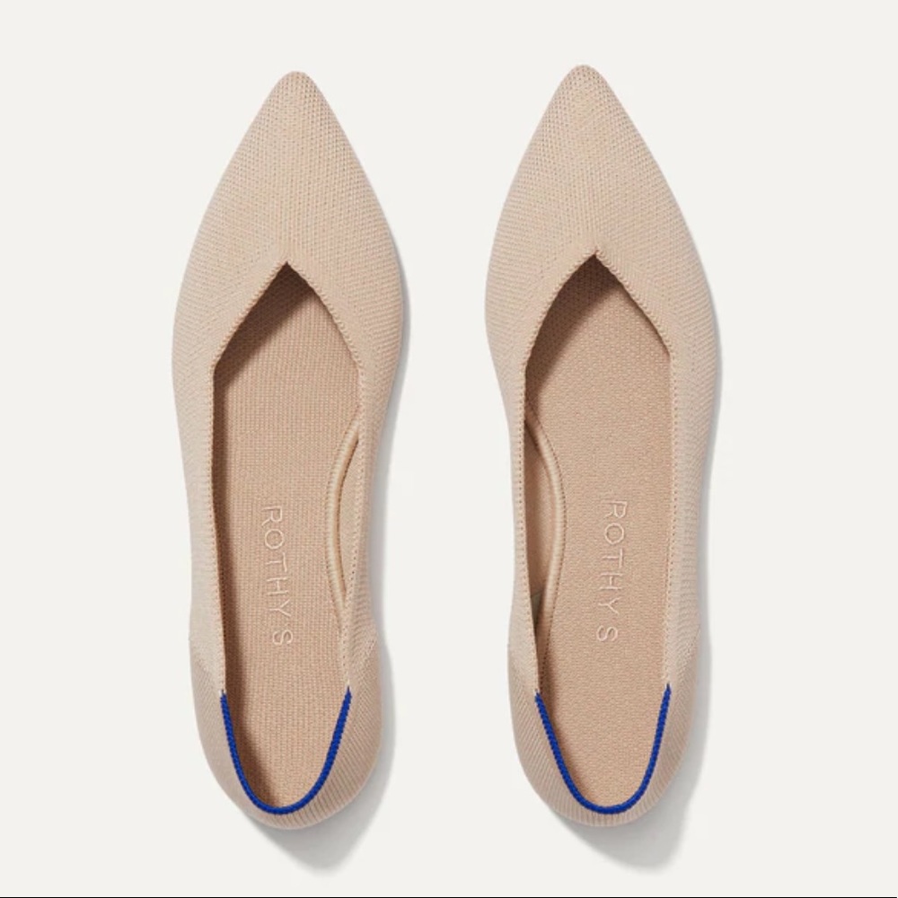 ROTHYS 'The Point' ECRU Knit Ballet Flat Women’s Size 8
